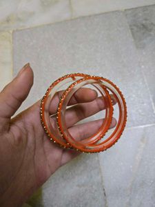 Sparkling Orange Bangles