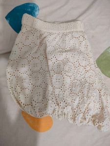 Cream Eyelet Bloomers Shorts