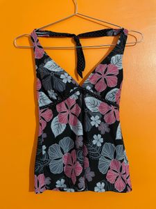 Floral Halter Bikini Top