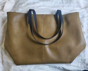 Spacious Olive Pure Leather Tote Bag