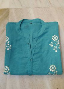💙Teal Embroidered Kurta