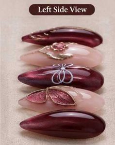 Elegant Burgundy Press-On Nails. (Customizable)