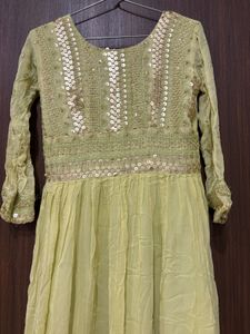 Beautiful Lime Green Ethnic Gown
