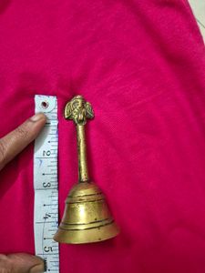 Vintage Brass Bell with Angel Figurine