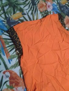 Vibrant Orange Sleeveless Top