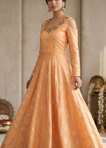 Elegant Peach Embellished Gown