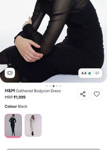 Elegant Black Ruched Mesh Dress