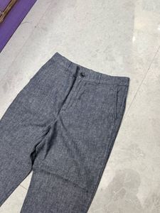 Uniqlo Casual Grey Linen Blend Trousers