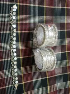 Oxidised Bangles And Nacklace