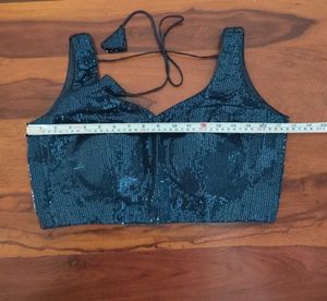 Navy blue Sequin Blouse