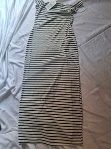 Striped One-Shoulder Dress