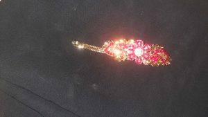 Sparkling Red Floral Hair Clip