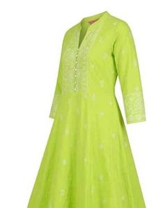 Lime Green Embroidered Anarkali Kurta