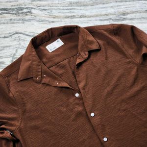 Men's Brown Long Sleeve Shirt