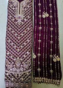 Beautiful Semi Stitched Suit Stones Work