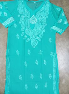 Chikankari Kurti Without Glass Work