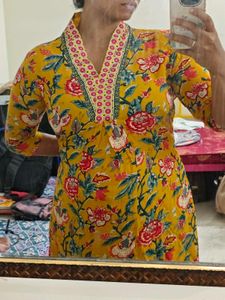Vibrant Floral Yellow Kurta