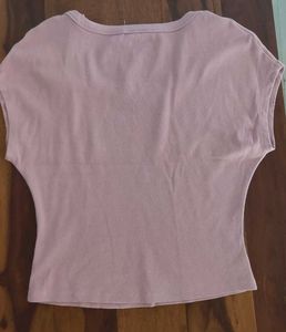 Cute Ribbed Pink Top