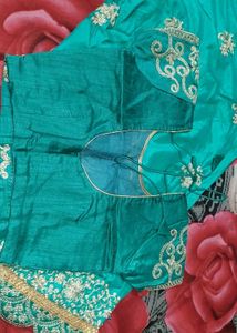 Beautiful Teal Embroidered saree