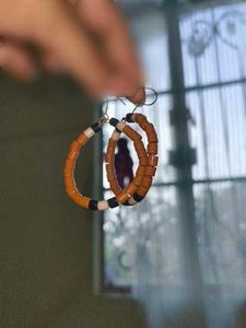 Brown Beaded traditional Hoop Earrings