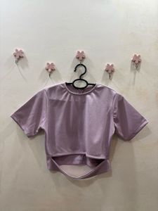 Lavender cut out crop top with back zip