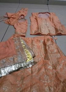 Peach Embroidered Rajputi poshak