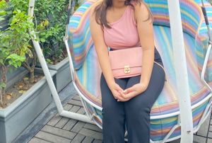 One shoulder Pink Crop Top