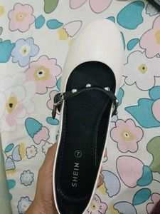 SHEIN White Mary Jane Flats