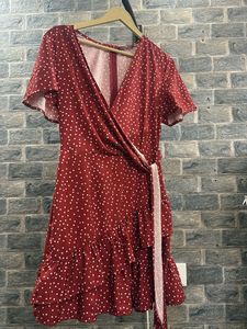 Chic Polka Dot Wrap Dress