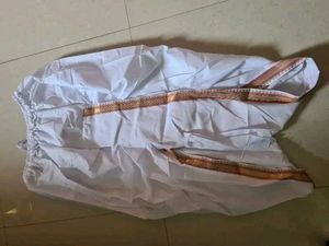 Men's White Dhoti with Gold Border