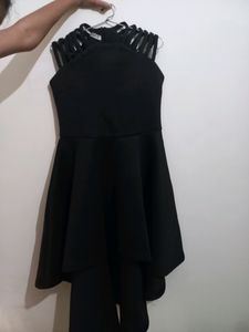 New High-low Black One Piece Dress