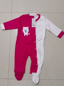 Morisons Baby Dreams Side Open Romper Kitty Print