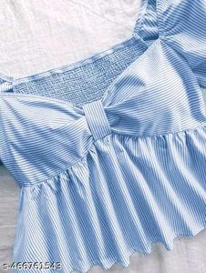 Chic Pink Striped Peplum Top