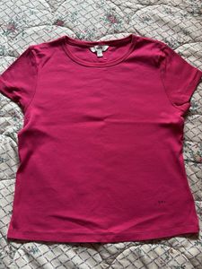 Vibrant Pink Crew Neck T-Shirt