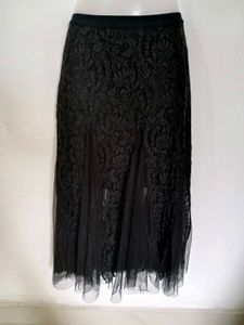 Elegant Black Lace Skirt