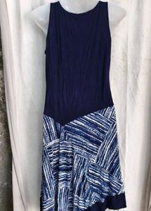 Navy Blue Print Dress