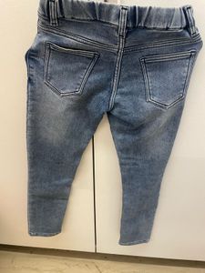 Blue Washed Denim Jeans with Drawstring