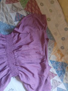 Chic Purple Puff Sleeve Midi Dress