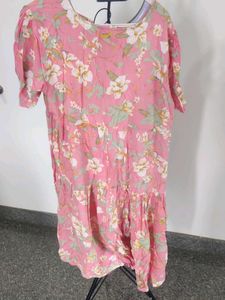 Pink Floral Midi Dress