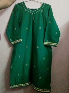 Womens Green Kurta Straight