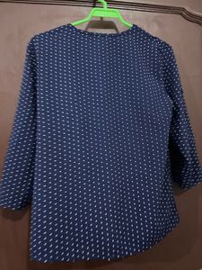 Classic Navy Polka Dot top