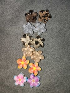 Cute Flower Hair Clips Set of 12 with 3 free clip