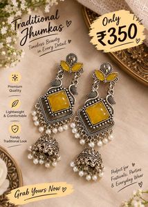 Antique Elephant Jhumka Earrings (pack of 2)
