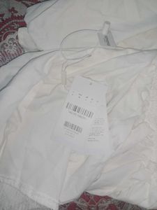 Savana White Puff Sleeve Lace Trim Dress