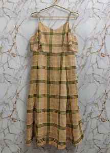 Vero Moda Women Checked Yellow &amp; Green Dress (S)