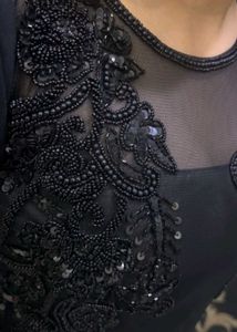 Stunning Black &amp; Grey Embellished Gown