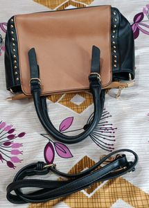 Stylish Two-Tone Satchel