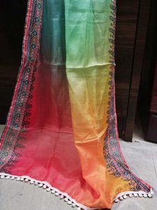 Stylish Ethnic Dupatta with Pom Poms