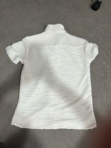 Men's White Textured Short Set