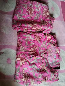 Pink Floral Print Kurta